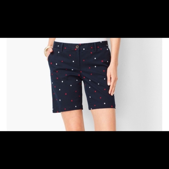 Talbots Pants - Talbots⭐️Star Embroidered Shorts. EUC. Dark Navy Blue. Women Size 20.